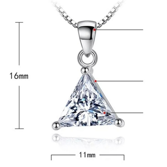 🎀925 Trillion Cut Diamond Necklace - Picture 3 of 6